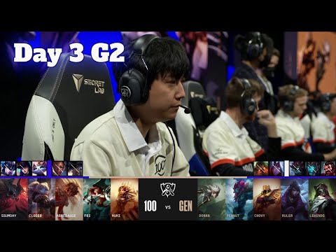 100 vs GEN | Day 3 LoL Worlds 2022 Main Group Stage | 100 Thieves vs Gen.G - Groups full game
