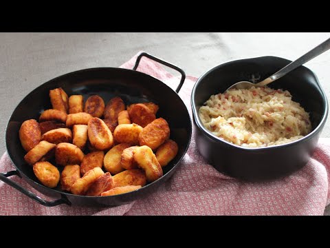 Erdäpfel - Topfen Nidei mit Sauerkraut