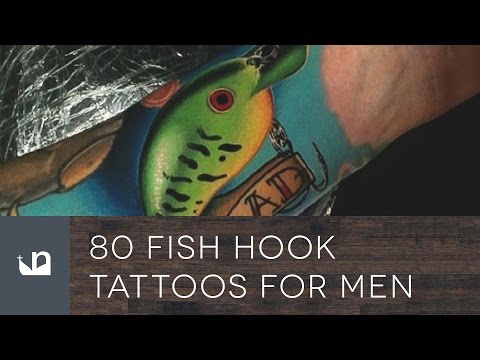 Antler And Fish Hook Tattoo