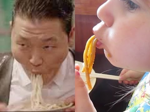 EATING NOODLES LIKE PSY | DAY 647 | ThePlusSideOfThings