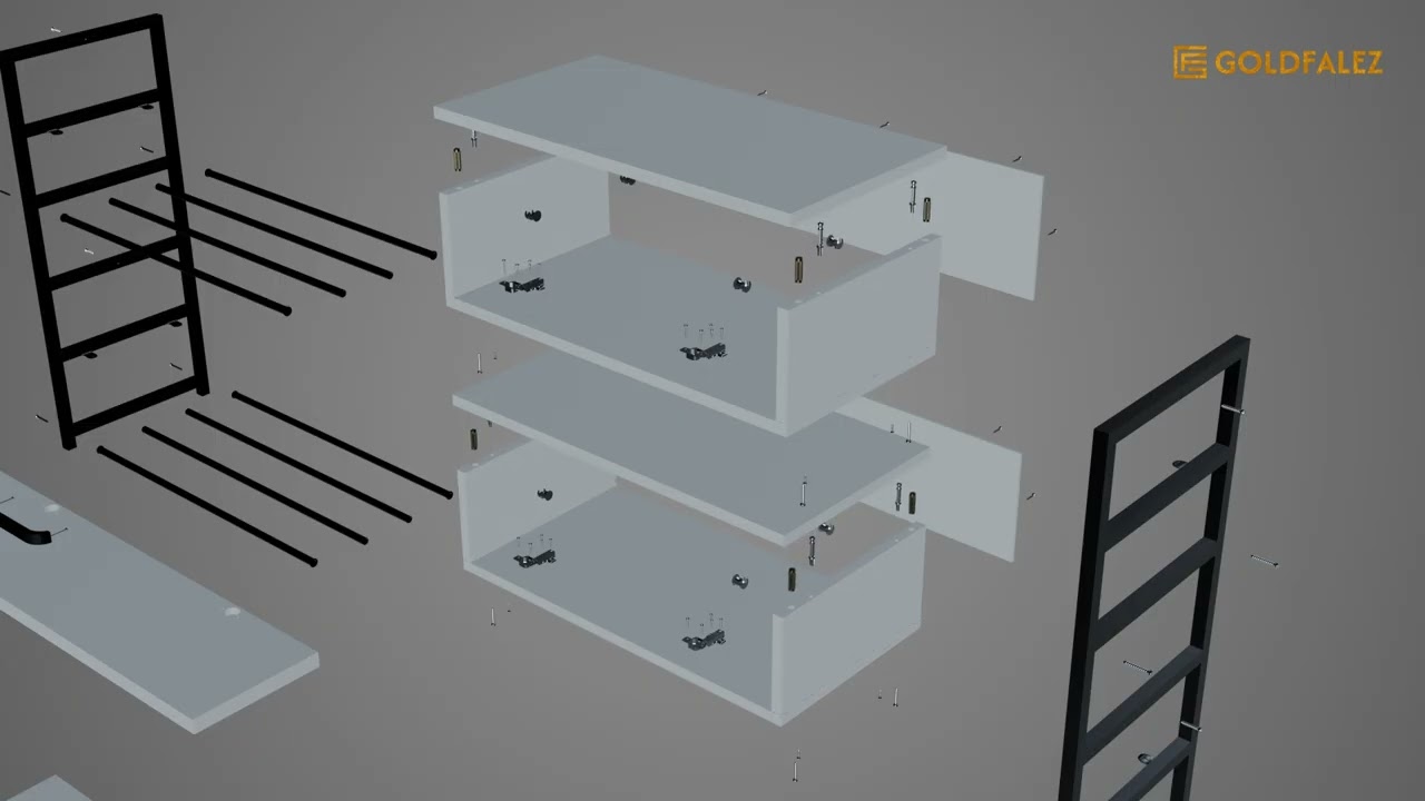 Wood-Metal 4 Shelf 2 Door Shoe Rack Video Thumbnail