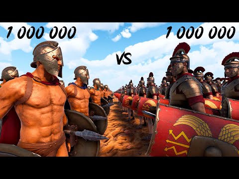 1.000.000 PRAETORIANS ROMAN GENERALS vs 1.000.000 SPARTANS | Ultimate Epic Battle Simulator 2