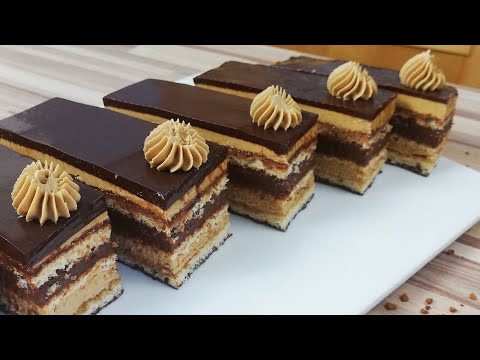A classic OPERA CAKE Recipe | How to make Opera Torte - Almond Joconde Coffee French Buttercream