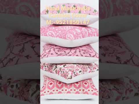 Hand Block Printed Cushion Cover, Size: 16x16 inch