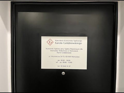 Komornik Sądowy przy Sądzie Rejonowym dla Warszawy-Mokotowa w Warszawie Karol Gołębiewski - video