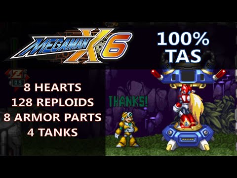 Mega Man X6 "100%" TAS in 56:47.18