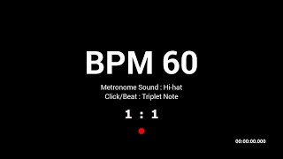 Download lagu Metronome BPM 60 / Hi-hat / Triplet mp3