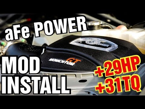 aFe GT Momentum Cold Air Intake INSTALL +29 horsepower & +31 Torque Dodge Challenger Scatpack Mods