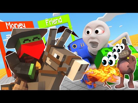 EPIC Monster Toons: Cowboy Runner vs Thomas Train in Minecraft!