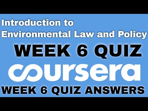 Introduction to Environmental Law and Policy week 1 quiz answers Introduction to Environmental Law