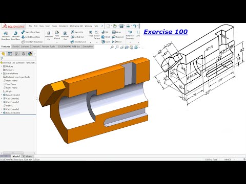 SolidWorks Tutorial for Beginners exercise 100