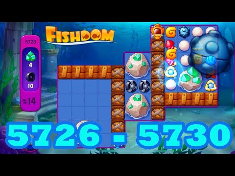 Fishdom Level 5726 - 5730 HD Walkthrough | 3 match puzzle | gameplay | android | 5727 | 5728 | 5729