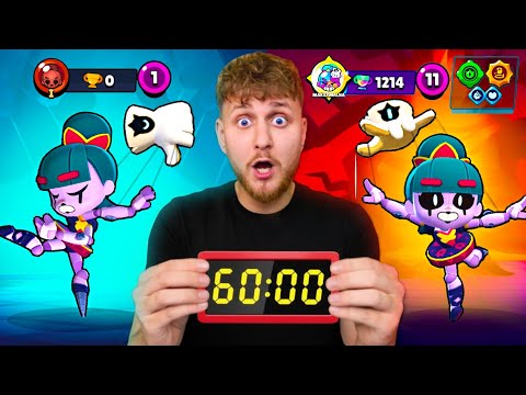 I had 60 MINUTES to LEARN HOW TO PLAY "GIGI" in BRAWL STARS!😱 (Da Mian VS New Brawler)
