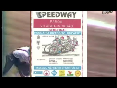 1993./Speedway pairs semifinal-Miskolc 🇭🇺/Heat 19/🇭🇺 vs🇺🇲/⚪️Hancock 🔵Adorján🔴Ermolenko🟡Hajdú