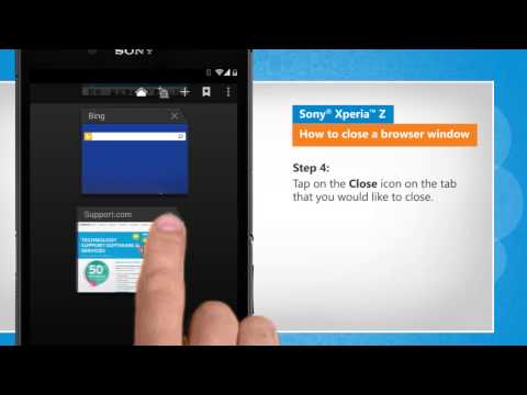 Closing of a browser window in Sony® Xperia™ Z