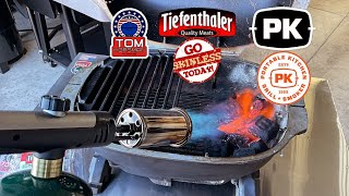 PK GO Portable Charcoal Smoker-Grill / Tiefenthaler Skinless Brats! / Smoked With B&B Charcoal!