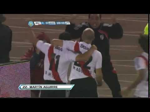 Gol de Aguirre. River 1 - Godoy Cruz 0. Torneo Inicial 2012. Fecha 10. Fútbol Para Todos