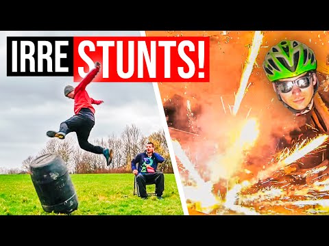 BATTERIE im AUTO GEZÜNDET?! & SALTOS auf ein FASS! | Stunt Video 3 Archiv