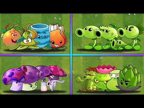 4 Team Random Best 4 Plants Battlez - Which Team Will Win? - PvZ 2 Team Plants vs Team Plants