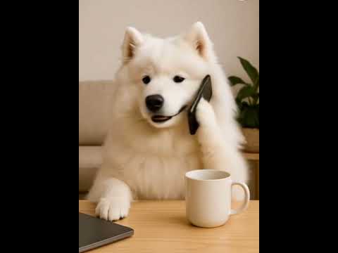 Samoyed Caught on Phone Call 📞🐶 #dog #animals #viralshort