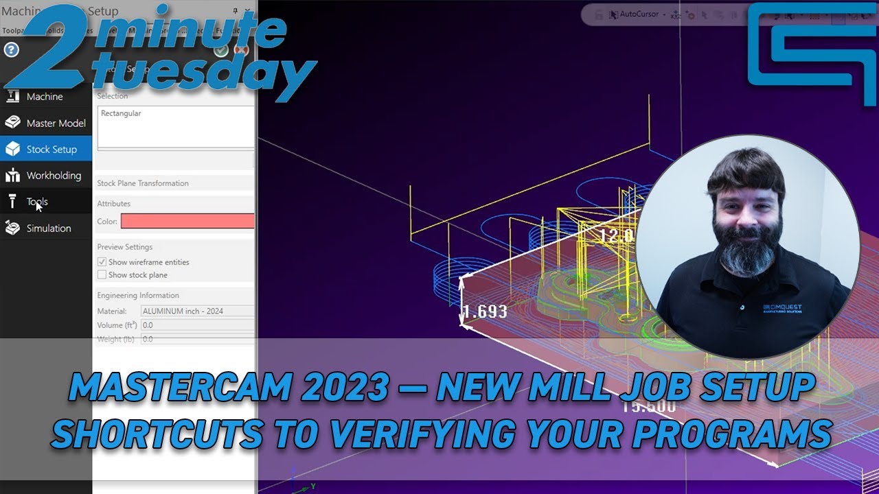 Mastercam 2023 — New Mill Job Setup Shortcuts to Verifying Your Programs | 2 Minute Tuesday