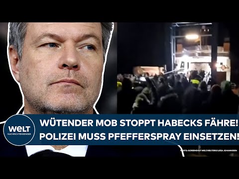 ROBERT HABECK: Wütender Mob stoppt seine Urlaubsfähre! Polizei muss Pfefferspray einsetzen