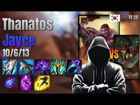 Thanatos Top Jayce vs Cassiopeia lol KR solo rank Full Game 14.24 | 타나토스 제이스 vs 카시오페아