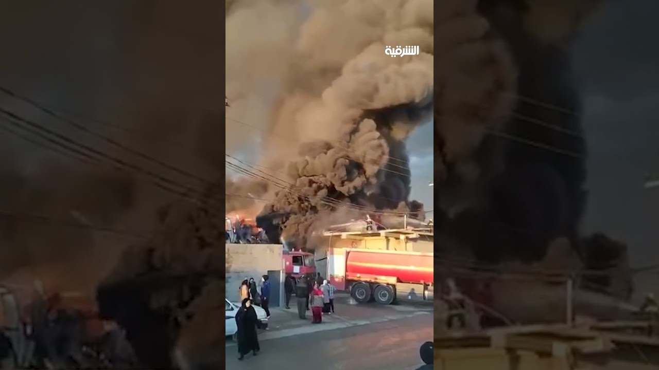 فيديو | اندلاع حريق داخل مصنع شيبس في أربيل