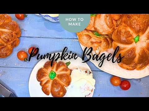 PUMPKIN BAGELS that look like PUMPKINS 🎃 🥯