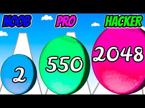 2048 Balls Color Ball Run - NOOB vs PRO vs HACKER