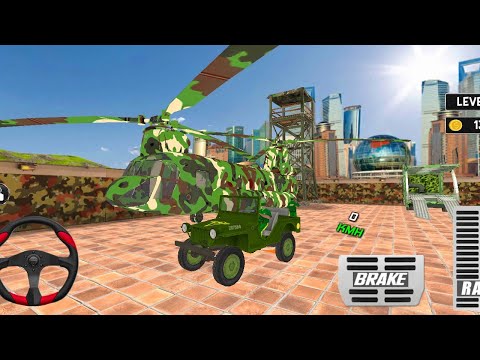 US Army Truck Transporter Driving 2024 - Cargo Vehicle Helicopter Simulator 3D - Android GamePlay