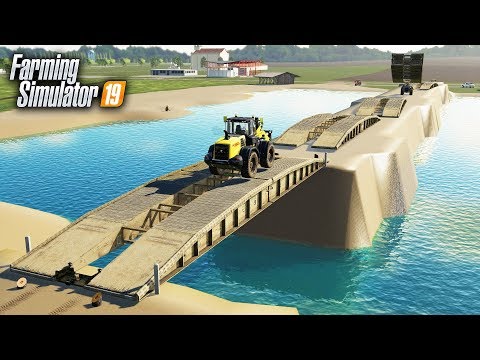 FS19- BRIDGE BUILDING- MAKING A 1/4 MILE LONG BRIDGE ACROSS THE LAKE