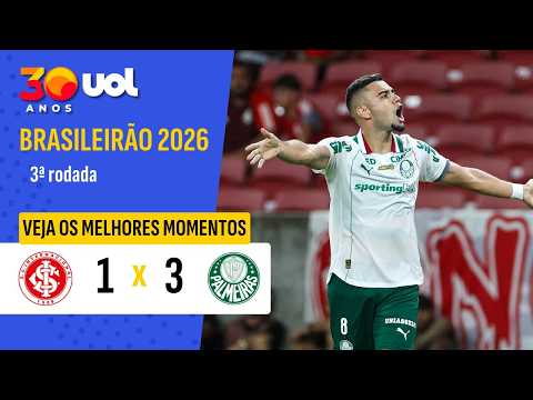 ANDREAS É DECISIVO, PALMEIRAS VENCE INTERNACIONAL FORA E LIDERA BRASILEIRÃO; VEJA MELHORES MOMENTOS