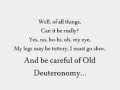 CATS [Original London Cast Recording]; Old Deuteronomy Lyrics