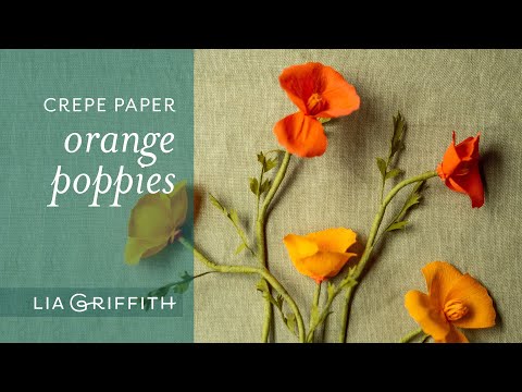DIY Orange Crepe Paper Poppy Flower