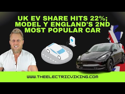 UK EV Share hits 22%; Model Y England's 2nd most popular car