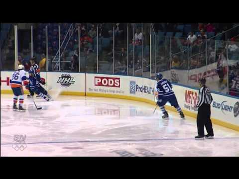 Jake Gardiner Scores 1st NHL Goal - Leafs @ Islanders - 01/24/2012