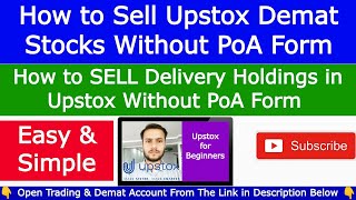 How to Sell Upstox Delivery Stocks without Submitting PoA | Sell Demat stocks without PoA | Easy