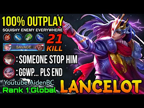SAVAGE!! Squishy Enemy Everywhere Lancelot 100% Outplays - Top 1 Global Lancelot by AidenBC - MLBB