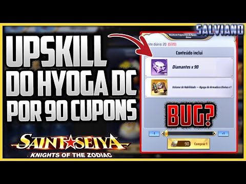 É BUG? UPSKILL do HYOGA DC por 90 CUPONS! - Saint Seiya: Awakening.
