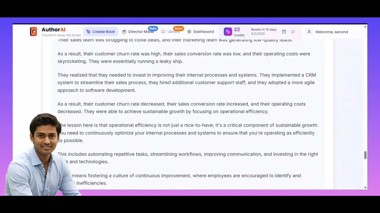 Author AI video thumbnail