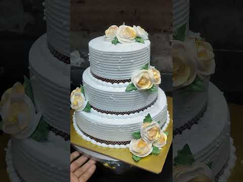 Vanilla flavour cake special three step flower decoration and wedding anniversary design cake