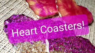 Resin Heart Coasters! Valentine's Inspired! 💖 Beginner Resin Technique!