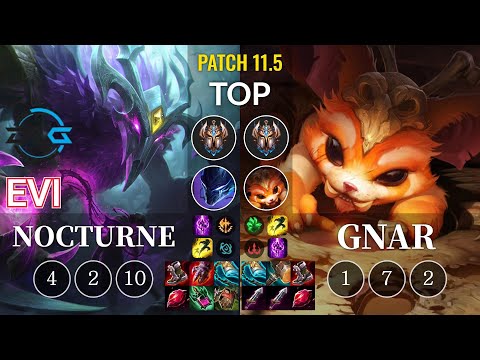 DFM Evi Nocturne vs Gnar Top - KR Patch 11.5