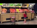 Little Girl Shopping For Fruit Apples Peaches At Food Lion Grocery Store Little Customer Shopper