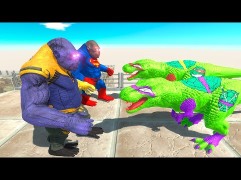 ⚡GODS Goro The Giant vs NINJA T-REX DEATH RUN - 🦖 Animal Revolt Battle Simulator 🦕