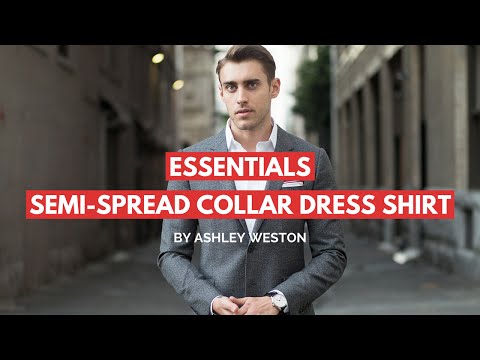 Semi-Spread Collar Dress Shirt - Men's Wardrobe Essentials - Collared