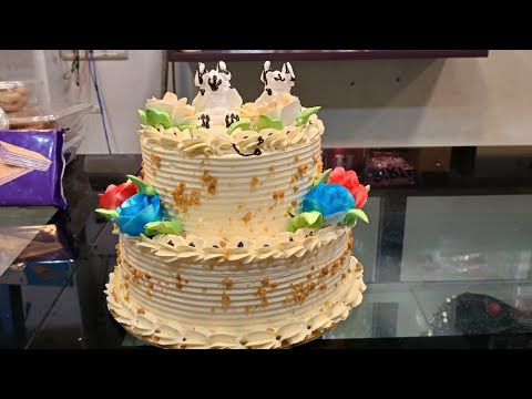 Butterscotch cake double story#butterscotchcake #cake 🥮🎂