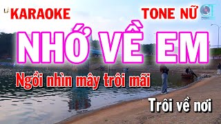 Karaoke Nhớ Về Em Nhạc Hoa Lời Việt Tonee Nữ - Làng Hoa