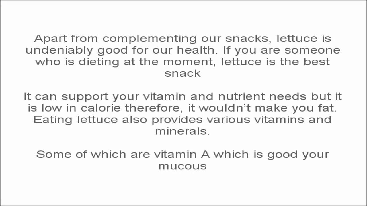 The health benefits of Lettuce